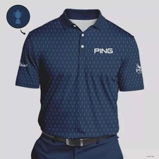 Ping 2024 PGA Championship Golf Polo Shirt Dark Blue Gradient Pattern
