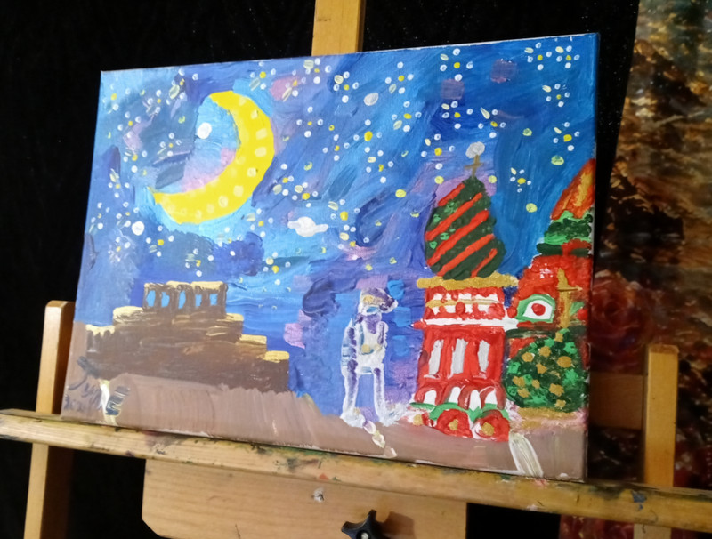 Dreaming Beneath the Moonlit Skies of Forgotten Empires Painted by Author JJ Mam
