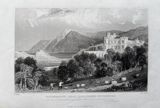 1830 Antique Print; Watermouth Castle, near Ilfracombe, Devon after Thomas Allom