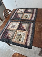 Patchwork Quilted Pillow Shams Cotton Multicolor CottageCore- Lot Of 2