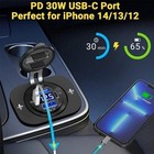 USB Car Charger Dual QC 3.0 PD Port With Voltmeter Outlet Socket for 12/24V