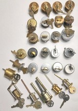 28 Mortise & Rims Cylinders With Keys Vtg & M...