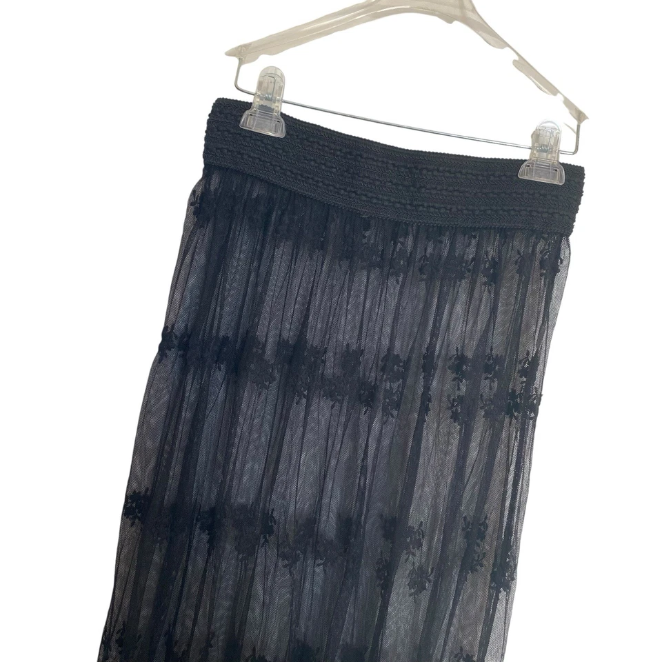 Maxi Falda Gypsy Junkies Negra Encaje Transparente Caprichosa Gótica Bohemia Talla M/L Foto 3 de 4