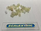 36 x Scalextric Tri-ang 1960's A247 WHITE NYLON TRACK LANE / BORDER CLIPS (NEW)