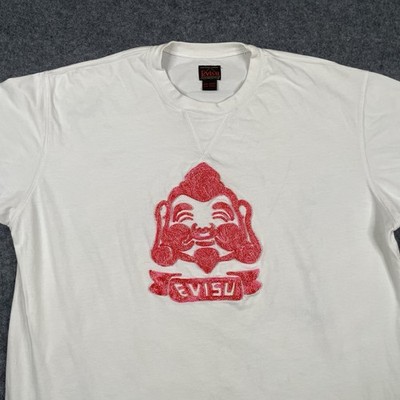 Vintage Evisu T-Shirt Mens 3XL White Graphic French Terry Japan