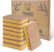Eco Compostable Sponge Kitchen Dish Sponge Biodegradable Washing Up for 8 Pack