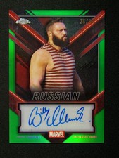2025 Topps Chrome Deadpool Billy Clements Russian Green Auto /99