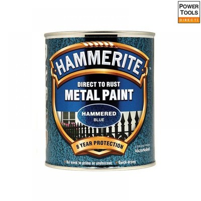 Hammerite 5092938 Direkt auf Rost gehämmerte Oberfläche Metallfarbe blau 750 ml