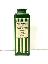 Vintage 1940's Mennen Talcum Powder Tin 5 Inch
