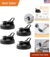 Mason Jar Lids Flip Cap Pouring Spout Leak-Proof Wide Mouth 4 Pack