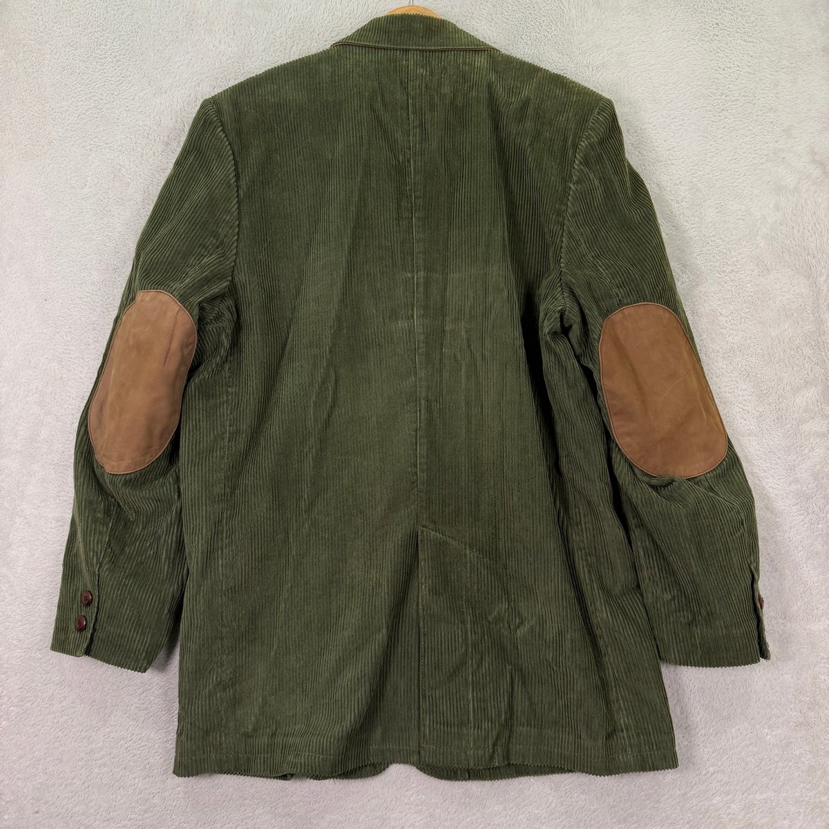 Vintage Eddie Bauer Mens 42L Blazer Jacket Green Corduroy Elbow