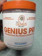 New  The Genius Brand, Pre Workout Powerhouse, Blue Rasberry, (6 PACK) Exp 06/26