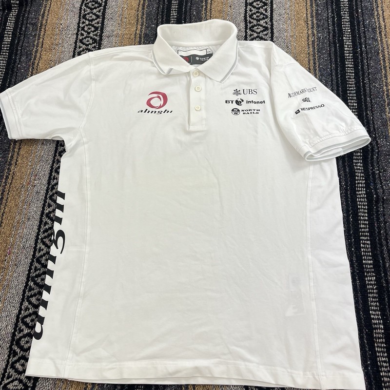 North Sails Alinghi White Polo Shirt Size XXL Sailing UBS Audemars Piguet *READ*