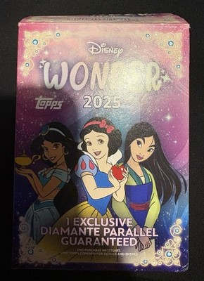 Topps Disney Wonder 2025 Trading Cards Box und 49 gemischte Karten, siehe Beschreibung