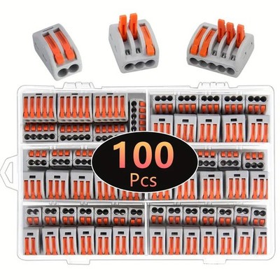 50/100 Stück PCT-212 213 PCT215 Hebel-Drahtmuttern-Set Schnellanschlussklemme