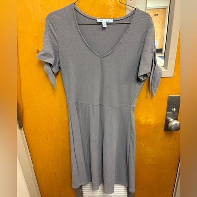 She + Sky Charcoal V-Neck Midi Dress