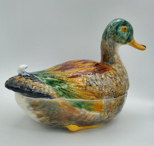 CANARD Barbotine Céramique inscription à identifier