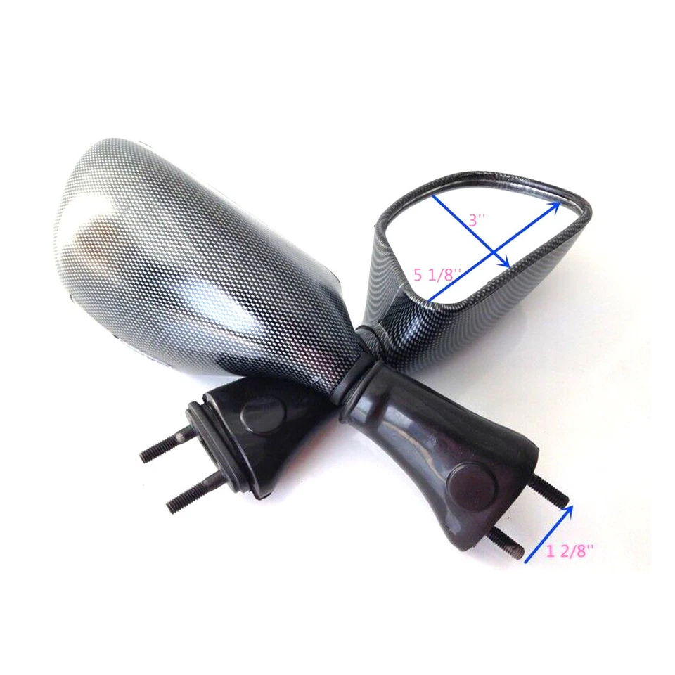 Espejos retrovisores de carbono para Kawasaki Ninja ZX6R 1998-2002/ZX9R 1998-2003/ 650R 2006-2008 Foto 2 de 4