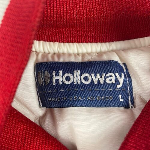 American Vintage Varsity Nylon Bomber Jacket Soccer Coach Red Large - Picture 4 of 4