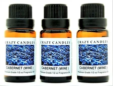 3 Cabernet (Wine) 1/2oz Premium Grade Scented Fragrance Oil Crazy Candles