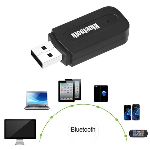 USB Bluetooth 2.0 PC Adapter Wireless Stereo Audio Music Receiver 3.5mm Aux Jack - Afbeelding 4 van 6