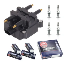 Ignition Coil & 4X NGK Iridium Spark Plug for 00-03 Subaru Legacy H4 2.5L UF240