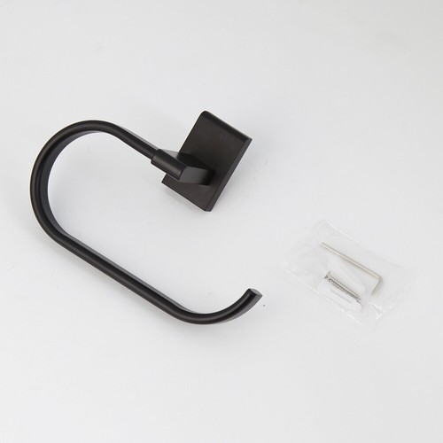 Luxury Towel Holder black Towel Ring Round Wall Mounted Towel Rack Bar Holder - Picture 5 of 12