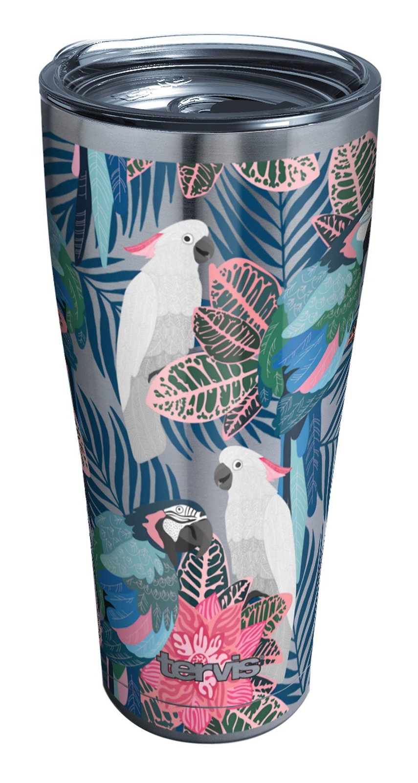 Tropical Birds Collage Insulated Tumbler 30oz Stainless Steel