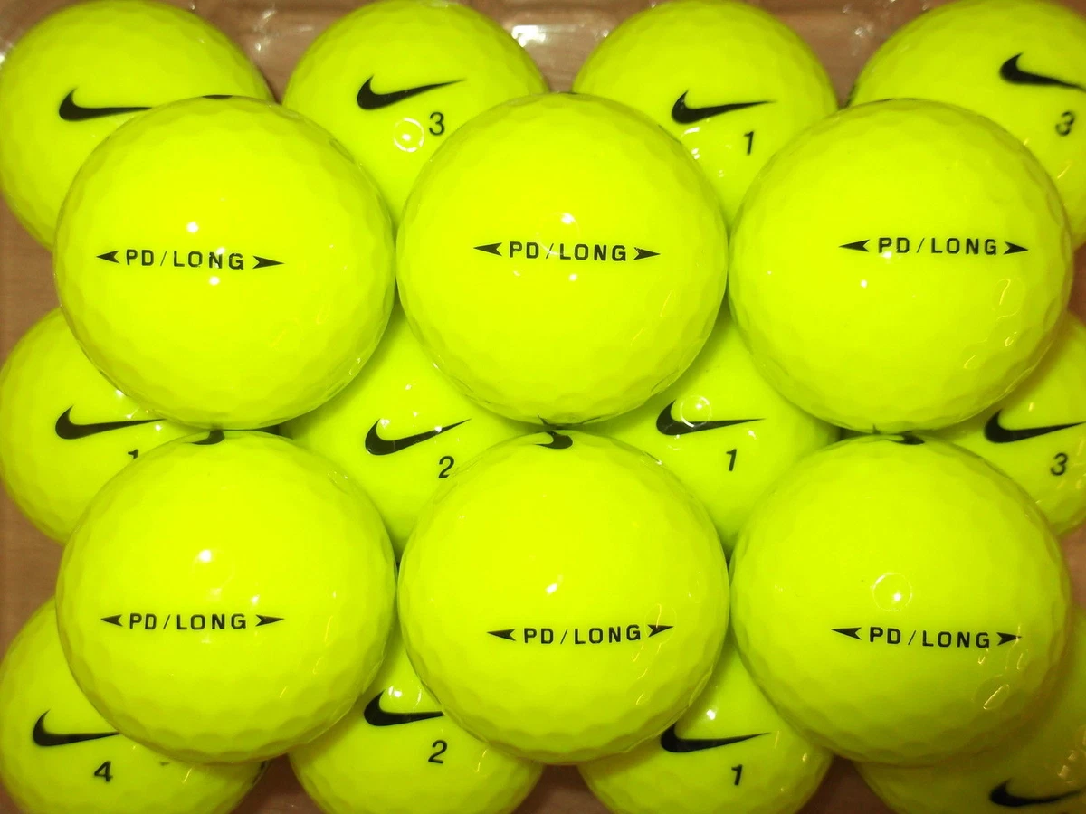 24 NIKE PD LONG YELLOW GOLF BALLS LATEST MODEL PEARL GRADE A LAKE