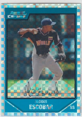 2007 Alcides Escobar Bowman Chrome Draft ROOKIE XFRACTOR /299 - #90 KC Royals