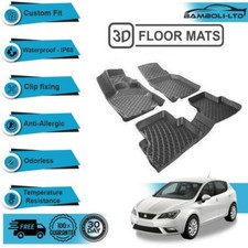 3d Molded Interior Car Floor Mat For Seat Ibiza 2002-2007black