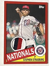 2020 Topps 1985 3 Colors Relics Red 03/25 Stephen Strasburg 85TR-SS Nationals SP