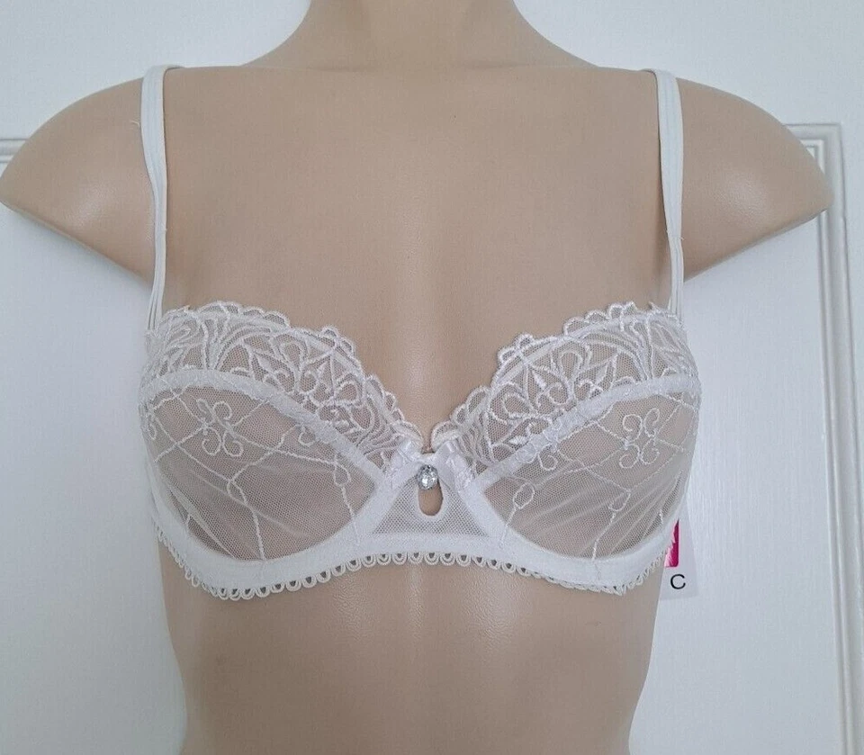 Sujetador para mujer Passionata de encaje con aros negro o blanco (estilo 4565) Foto 3 de 4