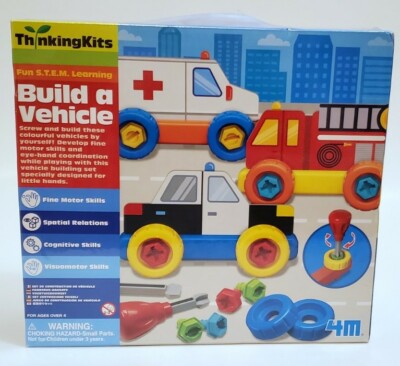 STEM Educational Toy Learning Build A Vehicle Set 4M Thinking Kits New Sealed 