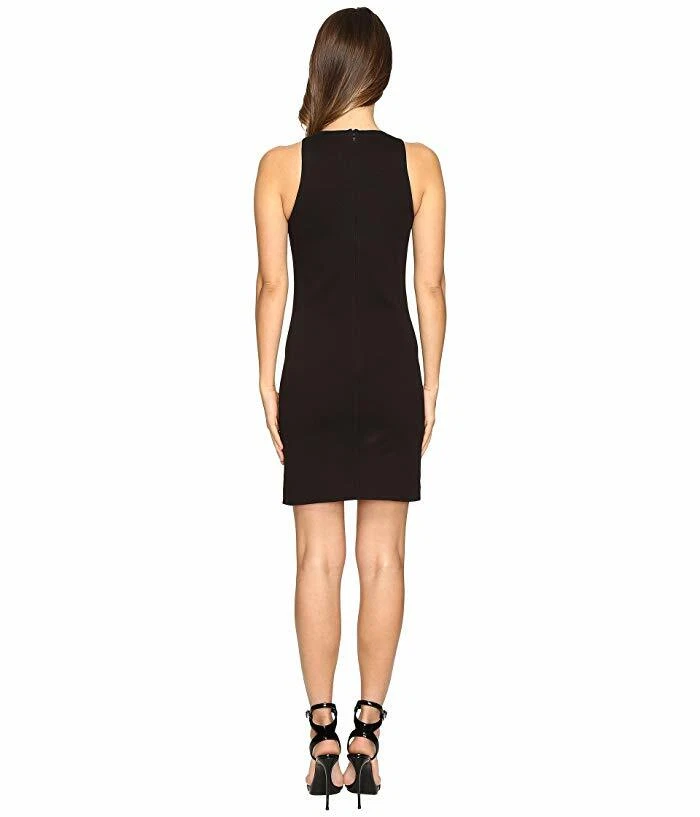 $699 Dsquared2 abito tubino donna nero compatto scollo gioiello senza maniche S