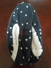Women's Slippers Extra Soft W White Furry Type Inside One Size 5-9 Gray/White
