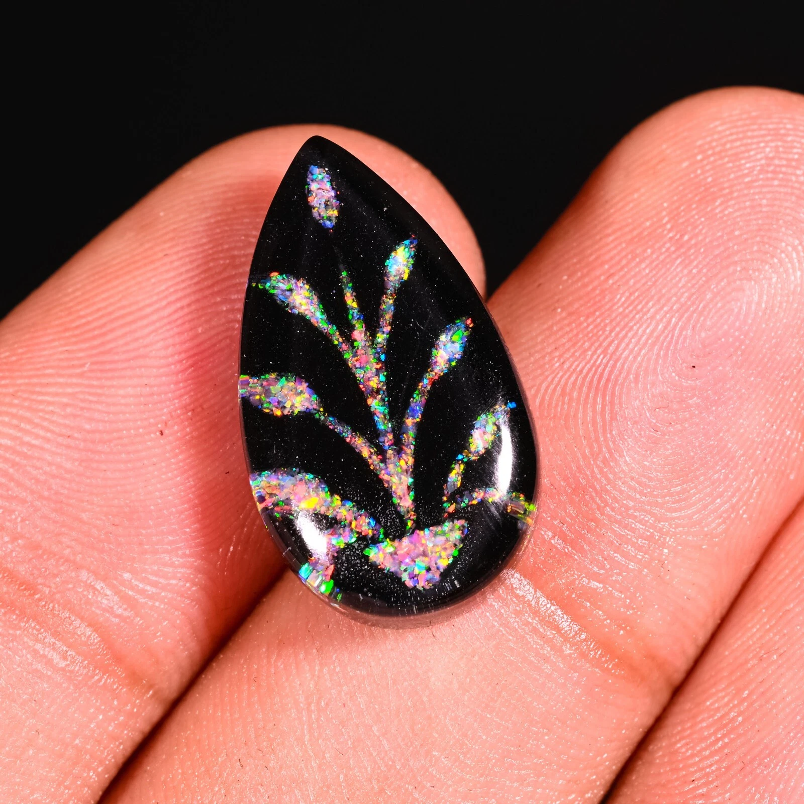 Cabochon en forme de poire opale de qualité supérieure suprême pierre précieuse lâche pour la fabrication de bijoux 1