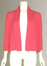 Eileen Fisher Salmon Open Front Cardigan Sweater XS 100 Organic Cotton