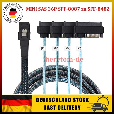 Internes Mini SAS SFF-8087 Host zu 4 SFF-8482 Target SAS Festplattenkabel RAID