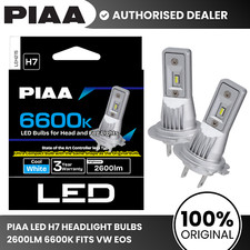 PIAA LED H7 Headlight Bulbs 2600lm Ultra Bright Light 6600K for VW Eos