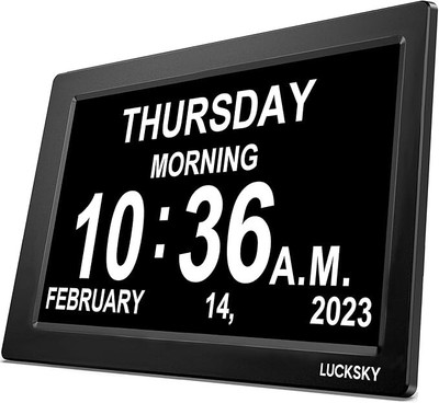 Large Clock for Seniors, Dementia Clock with Date and Day of Week, Accurate Time