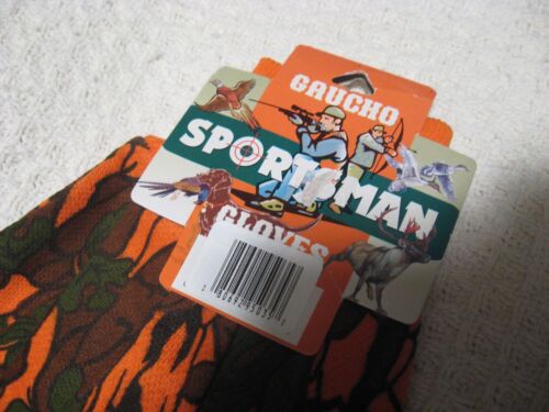 Vintage GAUCHO Sportsman Orange Oak Leaf Camo ADULT Jersey Work/Hunting Gloves - Picture 3 of 3