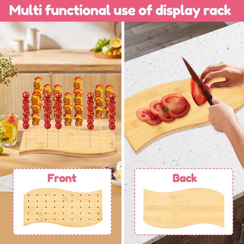 Food Skewer Holder Wood Skewer Holder Display 45 Holes Skewer Display tysva - Picture 6 of 11