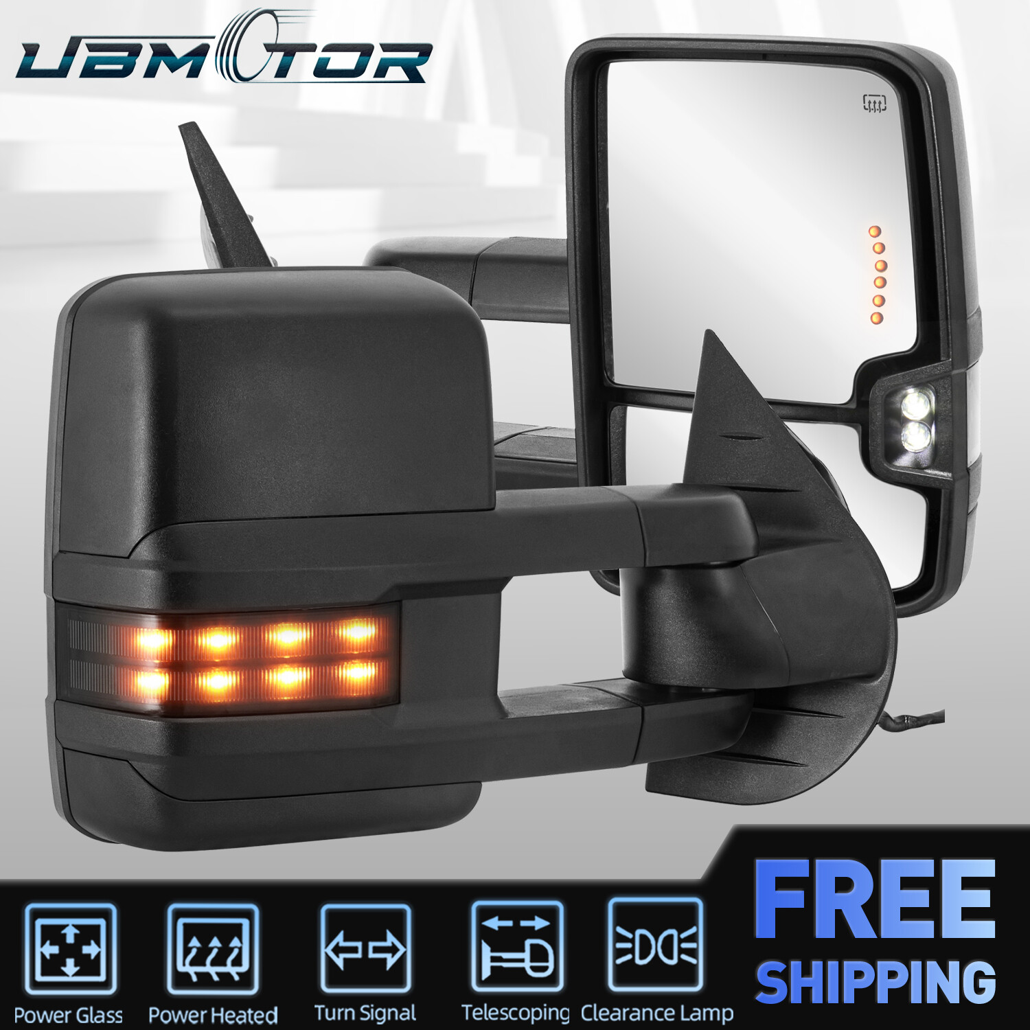 Power Heated Tow Mirrors For Chevy Silverado Suburban GMC Sierra 1500/2500/3500