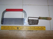 Vintage lot Huot Serrater & Meat Tenderizer wavy cheese Vegetable Chopper slicer