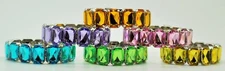 Lot of 6/12 glass square shape summer colorful stretch bracelets fashion jewelry