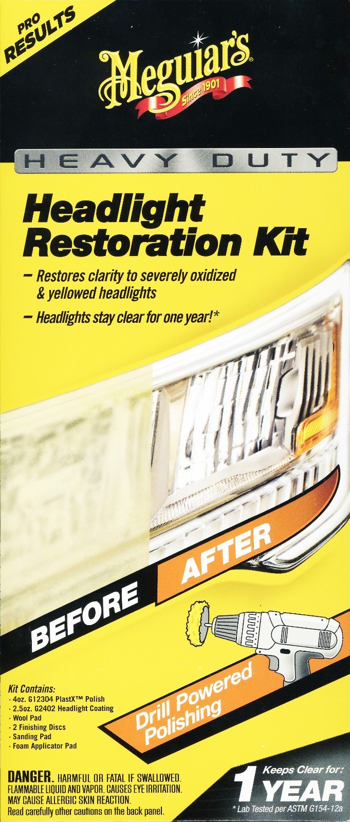 Meguiar's HEAVY DUTY HEADLIGHT RESTORATION KIT Sending Polishing
