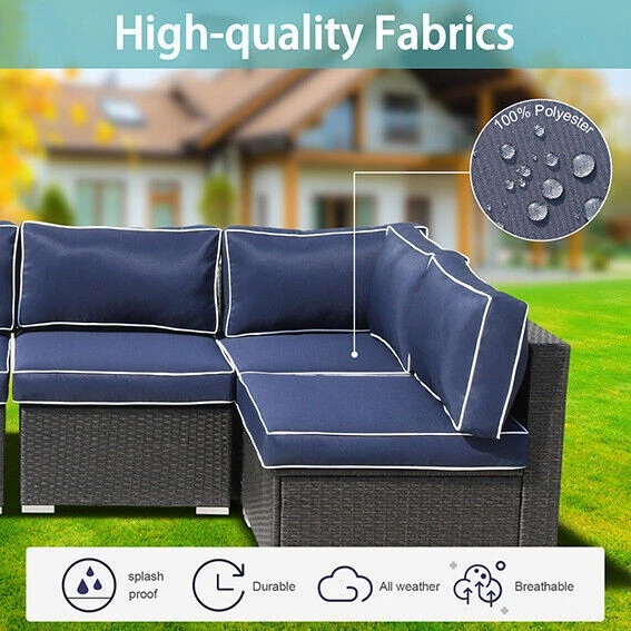 Juego de fundas de cojín para silla de muebles de patio de 14 piezas fundas de sofá de exterior de repuesto Foto 2 de 4