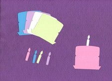BIRTHDAY CAKE with candle die cuts scrapbook cards