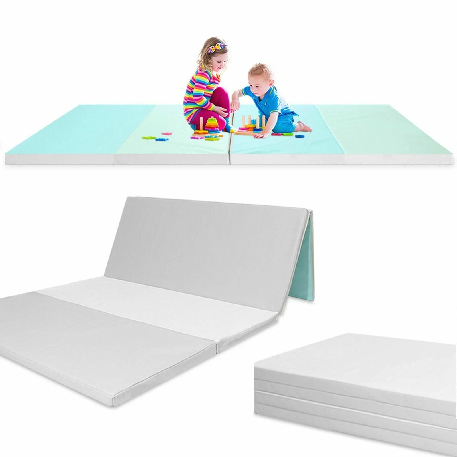 Folding - Reversible Non-Slip Waterproof Baby and Toddler Activity Play Mat Gym